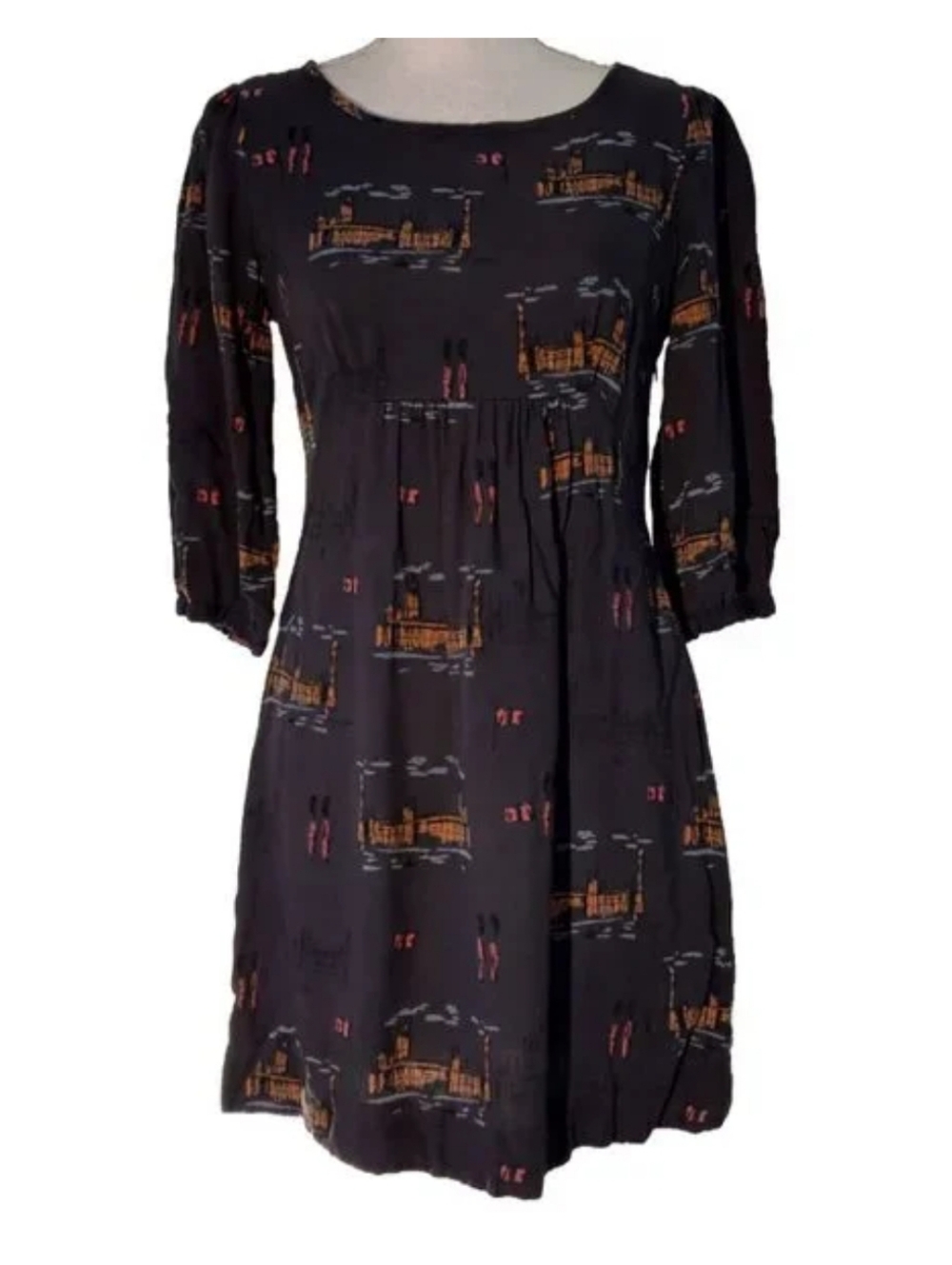 Boden Sz 2 Westminster Abbey Dress Euc Artsy Art To Wear